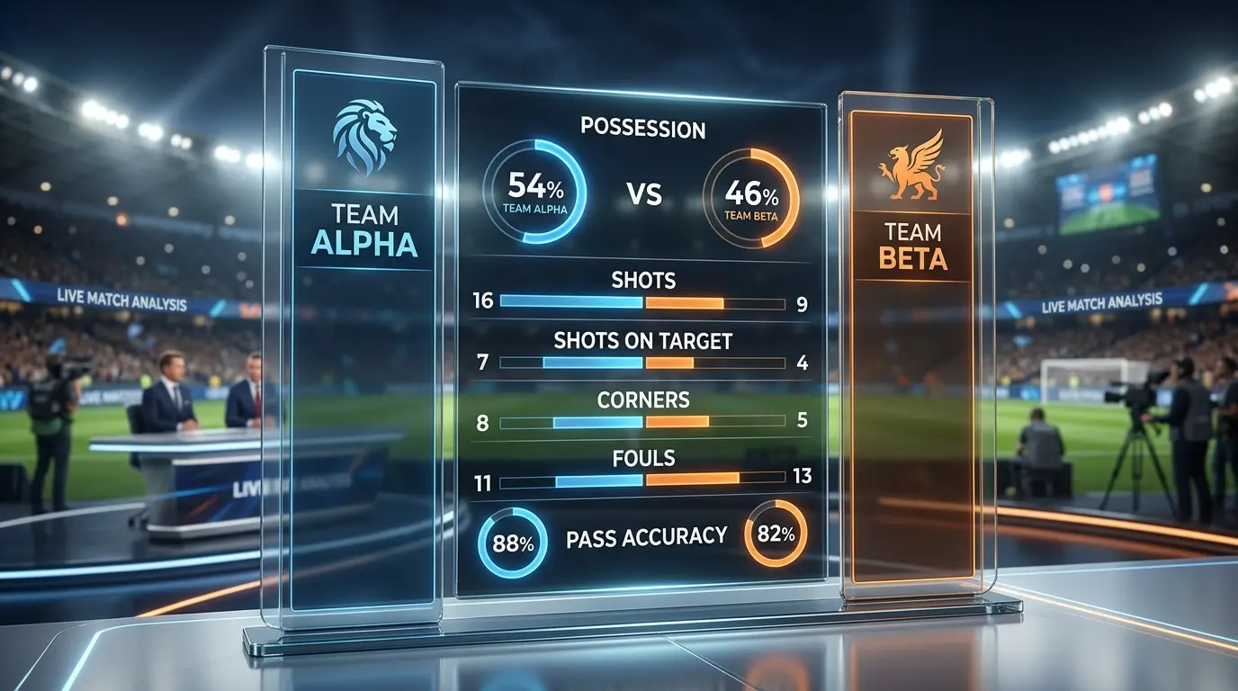 Statistical graphic comparing two football teams ahead of a match