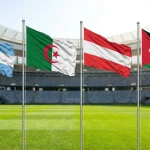 World Cup 2026 Group J featuring Argentina, Algeria, Austria and Jordan national flags in stadium setting