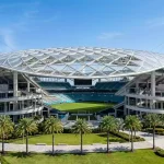 Hard Rock Stadium exterior view in Miami Gardens, Florida, venue for World Cup 2026 matches