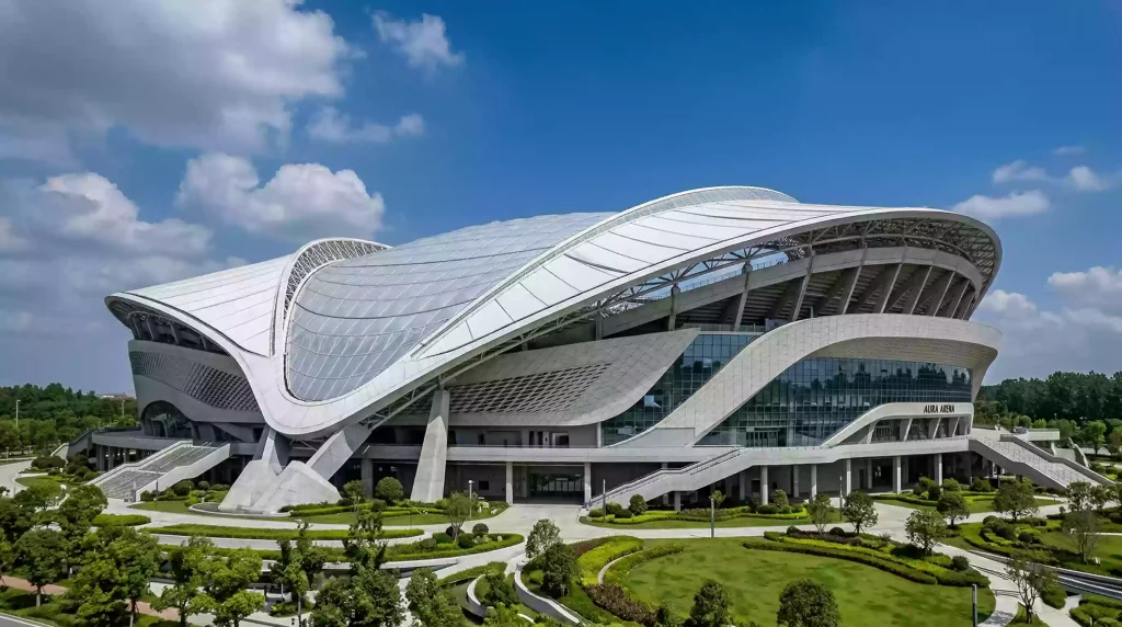 MetLife Stadium exterior view in East Rutherford, New Jersey, venue for the 2026 World Cup Final